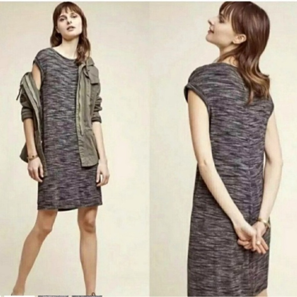 Anthropologie Cloth & Stone Gray Marley Stretch Dress